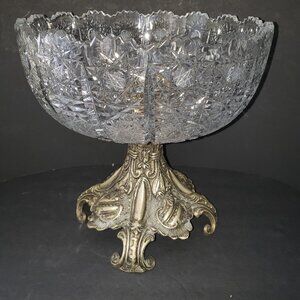 Vintage Mid-Century Loevsky & Loevsky Crystal Compte # 3272 10"
